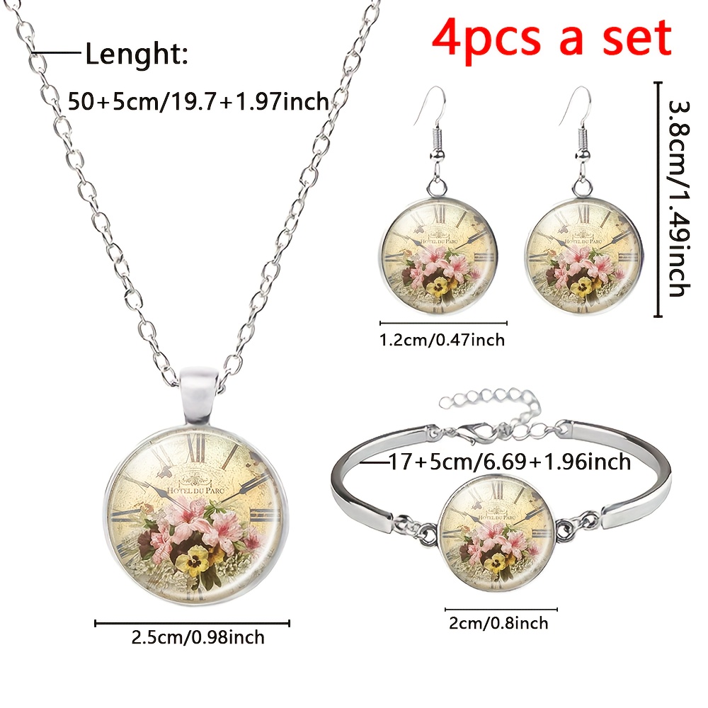 4pc Vintage-Style White Jewelry Set